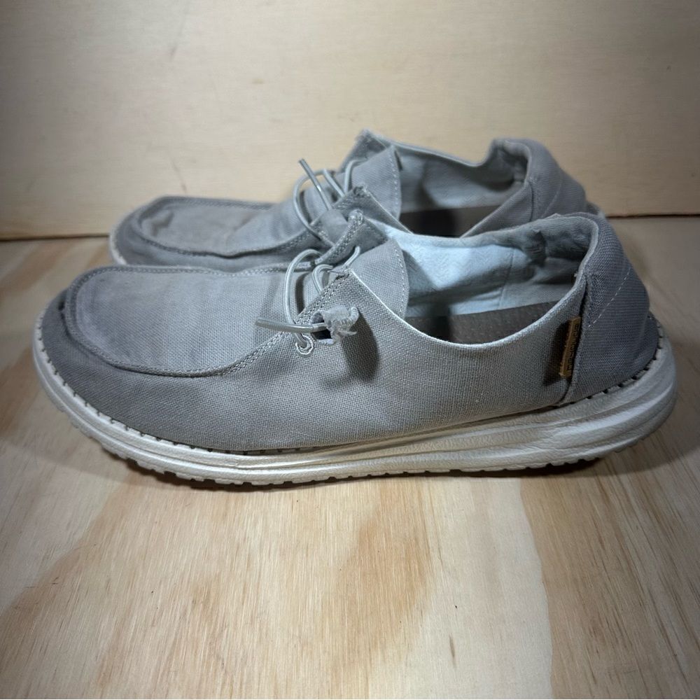 Hey Dude Wendy Chambray Light Grey Shoes Women’s Size 10
